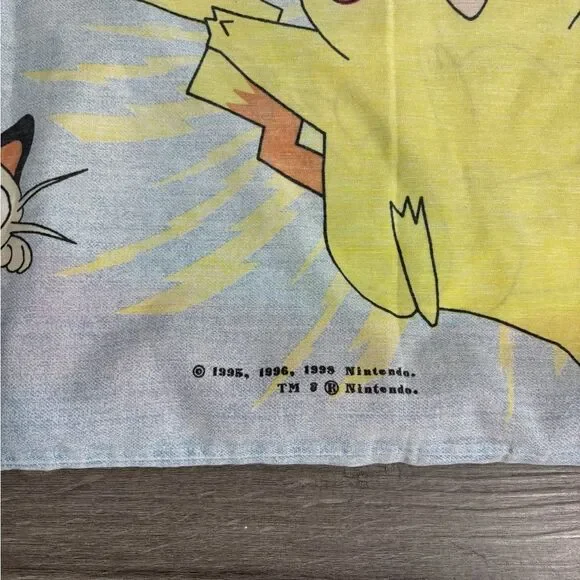 Lot Vintage 1995-1998  Pokemon Kids Teen Bedding Items Sheets Pillowcase - Picture 3 of 3